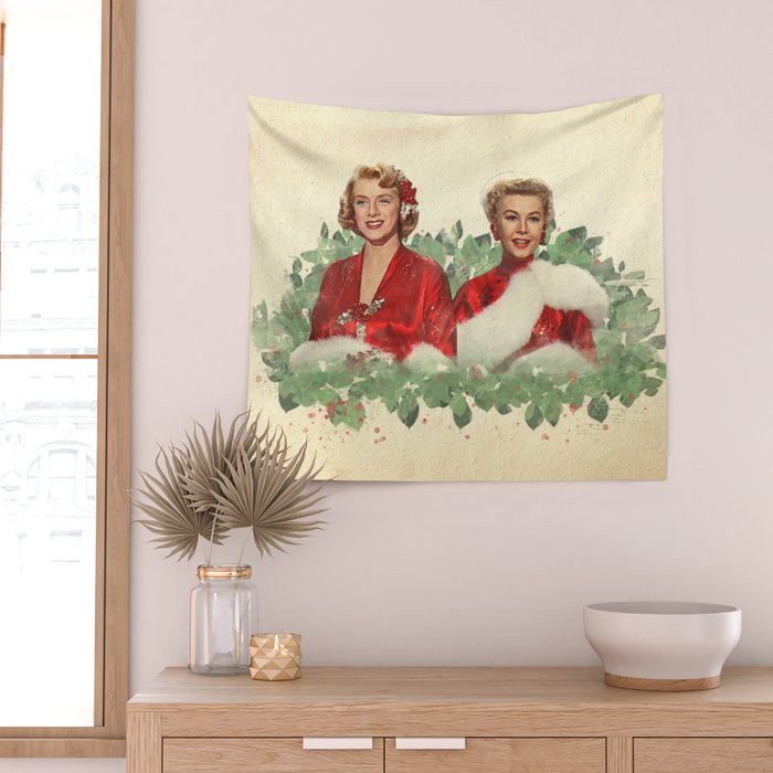 Sisters - A Merry White Christmas Wall Tapestry Gallery Image 2