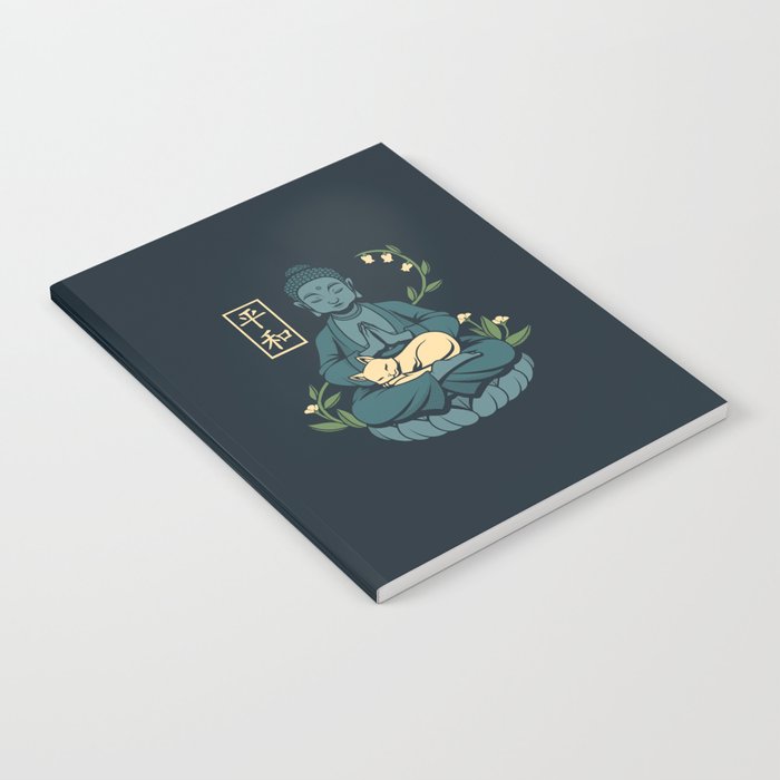 Cat Meditation Buddhism Buddha by Tobe Fonseca Notebook Gallery Image 1