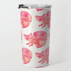 Watercolor Raccoon - Pink Palette Travel Mug Gallery Image 3