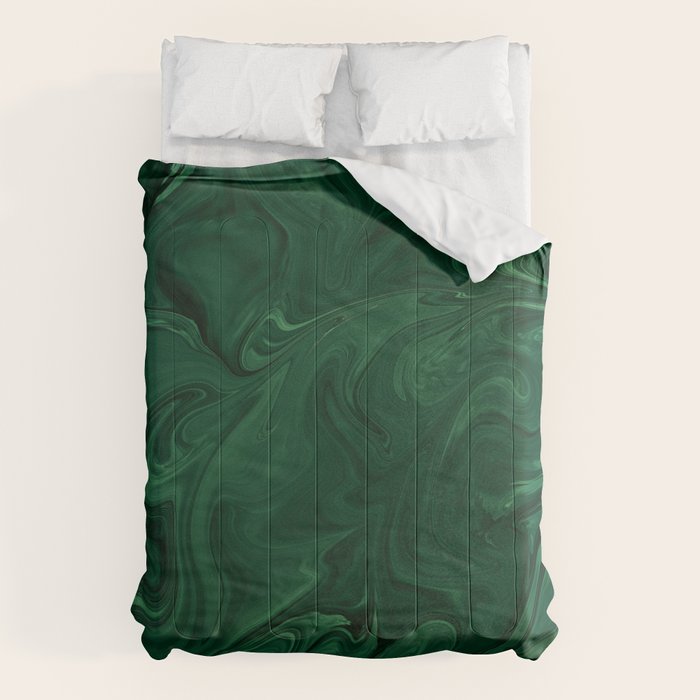 Modern Cotemporary Emerald Green Abstract Comforter Gallery Image 6