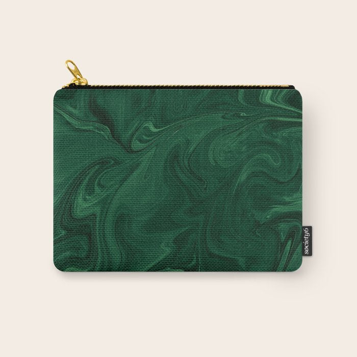 Modern Cotemporary Emerald Green Abstract Carry All Pouch Gallery Image 1