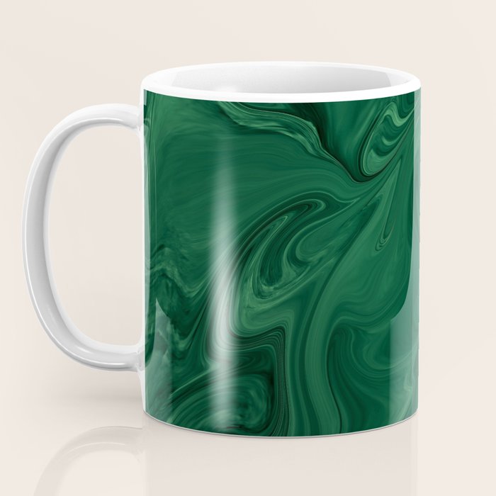 Modern Cotemporary Emerald Green Abstract Coffee Mug Gallery Image 3