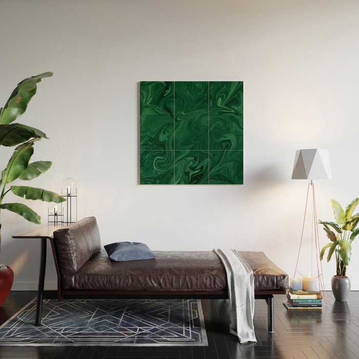 Modern Cotemporary Emerald Green Abstract Wood Wall Art Gallery Image 2