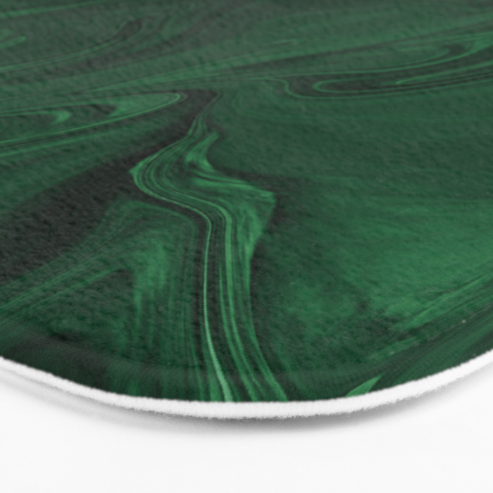 Modern Cotemporary Emerald Green Abstract Bath Mat Gallery Image 3
