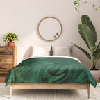 Modern Cotemporary Emerald Green Abstract Comforter Gallery Image 3
