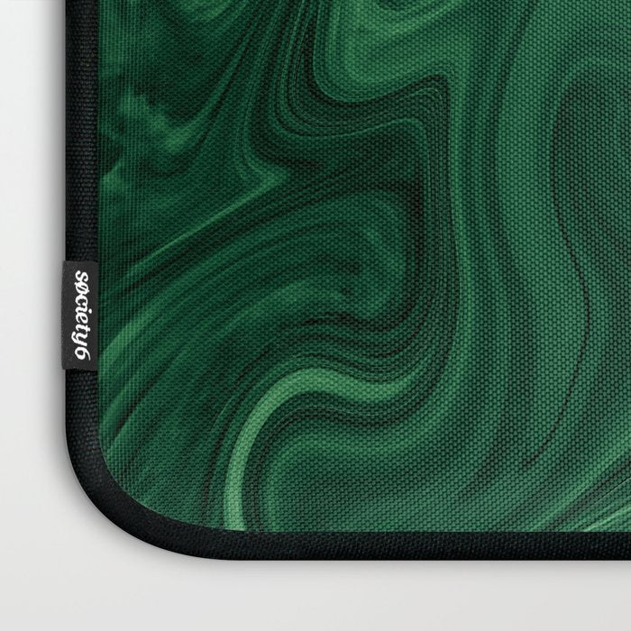Modern Cotemporary Emerald Green Abstract Laptop Sleeve Gallery Image 3