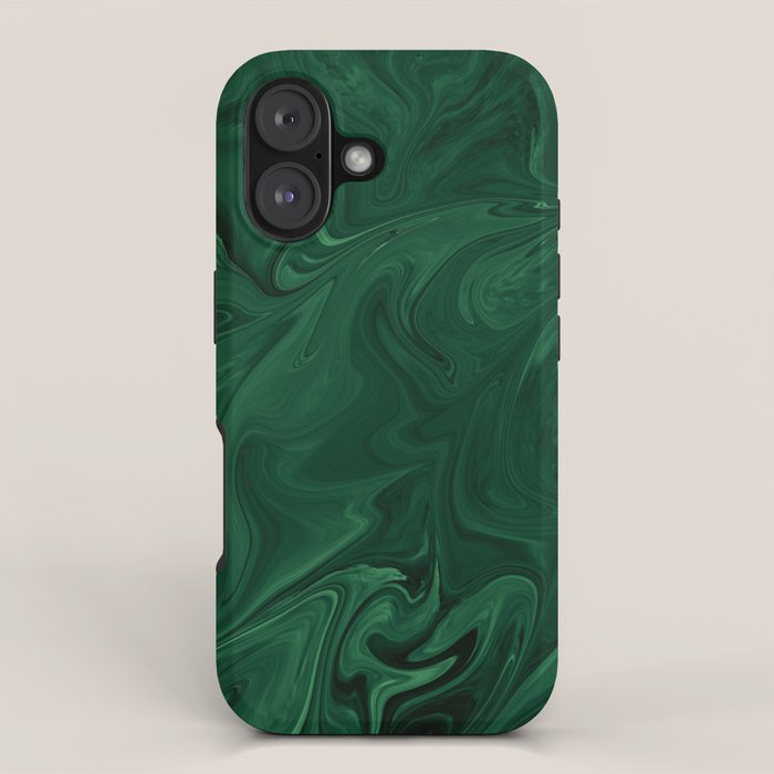 Modern Cotemporary Emerald Green Abstract iPhone Case Gallery Image 1