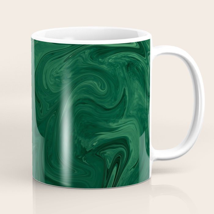 Modern Cotemporary Emerald Green Abstract Coffee Mug Gallery Image 1