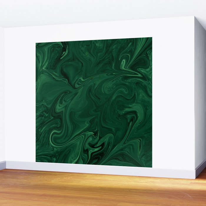 Modern Cotemporary Emerald Green Abstract Wall Mural Gallery Image 2