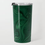 Modern Cotemporary Emerald Green Abstract Travel Mug Gallery Image 3