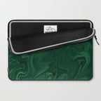 Modern Cotemporary Emerald Green Abstract Laptop Sleeve Gallery Image 2
