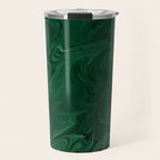 Modern Cotemporary Emerald Green Abstract Travel Mug Gallery Image 1