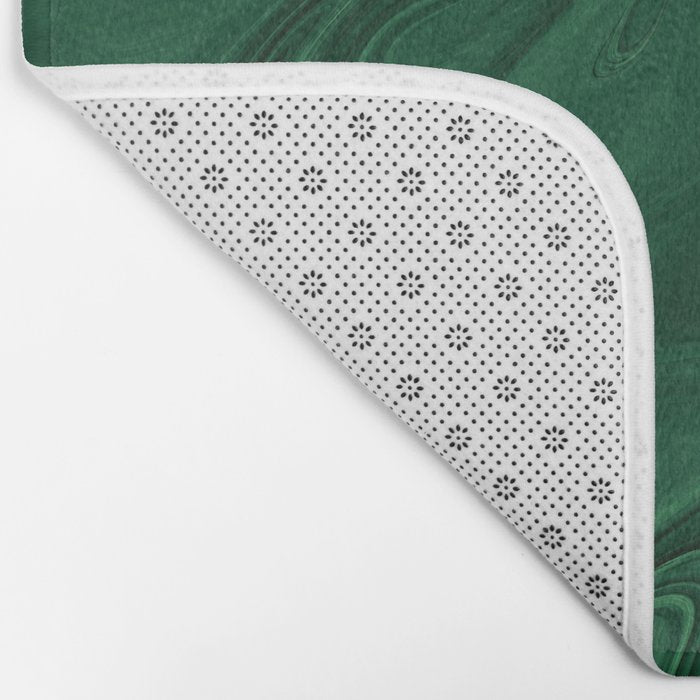 Modern Cotemporary Emerald Green Abstract Bath Mat Gallery Image 2
