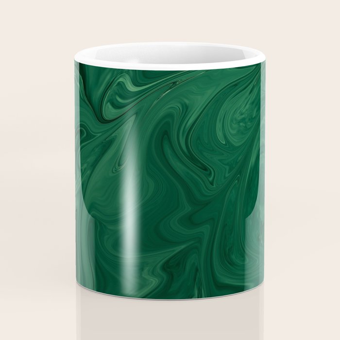 Modern Cotemporary Emerald Green Abstract Coffee Mug Gallery Image 4