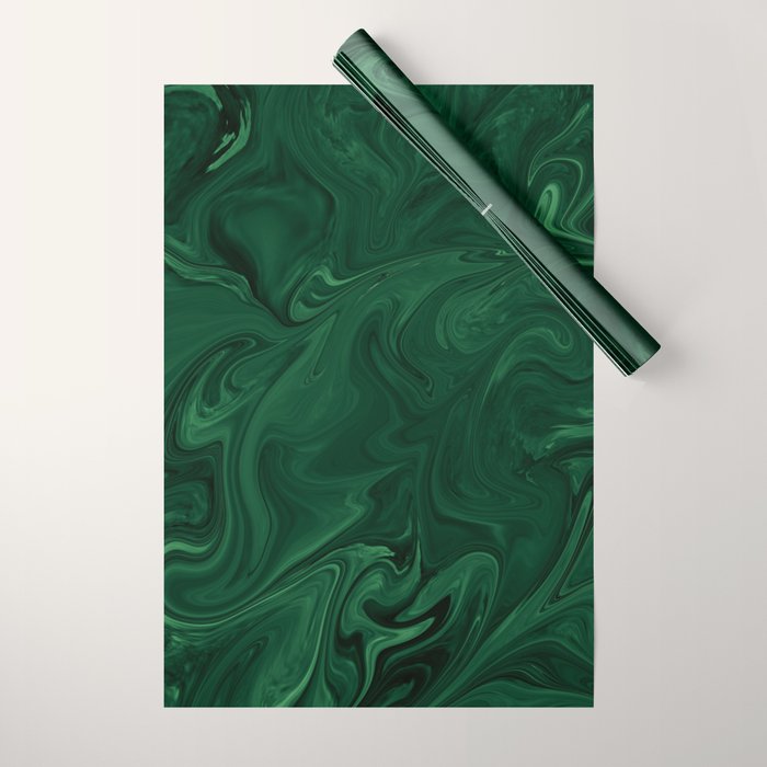 Modern Cotemporary Emerald Green Abstract Wrapping Paper Gallery Image 1