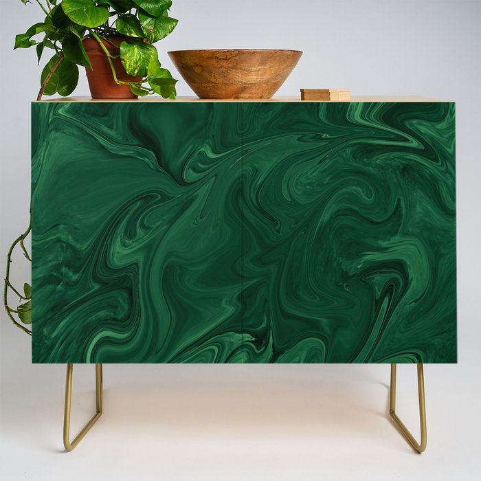 Modern Cotemporary Emerald Green Abstract Credenza Gallery Image 1
