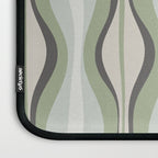 Hourglass Abstract Mid Century Modern Pattern in Sage Green, Gray, and Cream Beige Laptop Sleeve Gallery Image 3