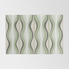 Hourglass Abstract Mid Century Modern Pattern in Sage Green, Gray, and Cream Beige Rug Gallery Image 2