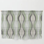 Hourglass Abstract Mid Century Modern Pattern in Sage Green, Gray, and Cream Beige Wall Hanging Gallery Image 1