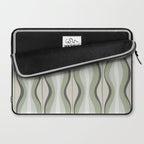 Hourglass Abstract Mid Century Modern Pattern in Sage Green, Gray, and Cream Beige Laptop Sleeve Gallery Image 2