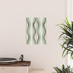 Hourglass Abstract Mid Century Modern Pattern in Sage Green, Gray, and Cream Beige Poster Gallery Image 2