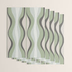 Hourglass Abstract Mid Century Modern Pattern in Sage Green, Gray, and Cream Beige Wrapping Paper Gallery Image 3