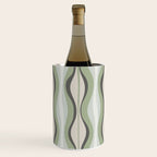 Hourglass Abstract Mid Century Modern Pattern in Sage Green, Gray, and Cream Beige Wine Chiller Gallery Image 1