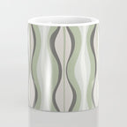 Hourglass Abstract Mid Century Modern Pattern in Sage Green, Gray, and Cream Beige Coffee Mug Gallery Image 4
