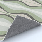 Hourglass Abstract Mid Century Modern Pattern in Sage Green, Gray, and Cream Beige Rug Gallery Image 4