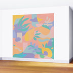 Lemons in Amalfi / Abstract shapes, Pink, Turquoise, Yellow, Lavender Wall Mural Gallery Image 2