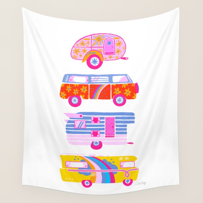 Retro Roadtrip - Candy Palette Wall Tapestry Gallery Image 4