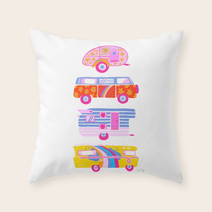 Retro Roadtrip - Candy Palette Throw Pillow Gallery Image 6