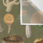 Forest Mushroom Goblincore Aesthetic Pattern - Lichen Green  Wall Tapestry Gallery Image 3