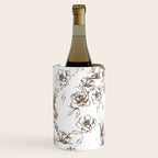 Toile de Jouy Contemporary French Boho Dark Brown & White Wine Chiller Gallery Image 2