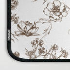 Toile de Jouy Contemporary French Boho Dark Brown & White Laptop Sleeve Gallery Image 3