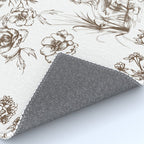 Toile de Jouy Contemporary French Boho Dark Brown & White Rug Gallery Image 4