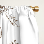 Toile de Jouy Contemporary French Boho Dark Brown & White Window Curtain Gallery Image 2