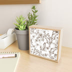 Toile de Jouy Contemporary French Boho Dark Brown & White Mini Art Print Gallery Image 2