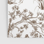 Toile de Jouy Contemporary French Boho Dark Brown & White Poster Gallery Image 3