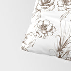 Toile de Jouy Contemporary French Boho Dark Brown & White Pillow Sham Gallery Image 4