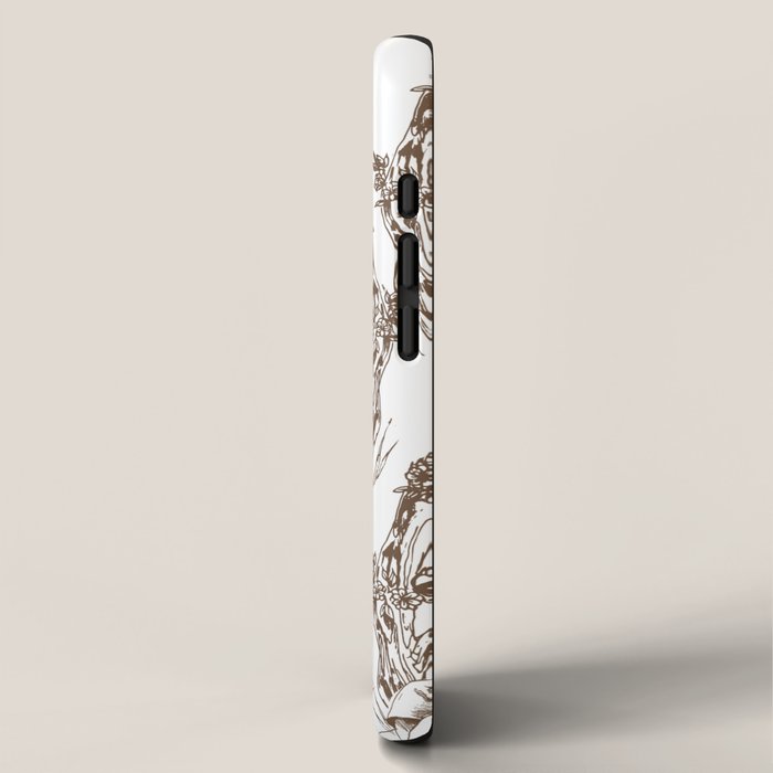 Toile de Jouy Contemporary French Boho Dark Brown & White iPhone Case Gallery Image 2