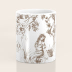 Toile de Jouy Contemporary French Boho Dark Brown & White Coffee Mug Gallery Image 4