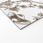 Toile de Jouy Contemporary French Boho Dark Brown & White Welcome Mat Gallery Image 2