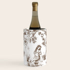 Toile de Jouy Contemporary French Boho Dark Brown & White Wine Chiller Gallery Image 1