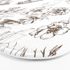 Toile de Jouy Contemporary French Boho Dark Brown & White Bath Mat Gallery Image 3
