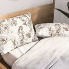 Toile de Jouy Contemporary French Boho Dark Brown & White Pillow Sham Gallery Image 2