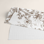 Toile de Jouy Contemporary French Boho Dark Brown & White Wrapping Paper Gallery Image 2