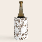 Toile de Jouy Contemporary French Boho Dark Brown & White Wine Chiller Gallery Image 3