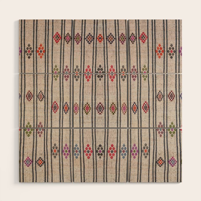 Moroccan Vintage Rug Wood Wall Art Gallery Image 1