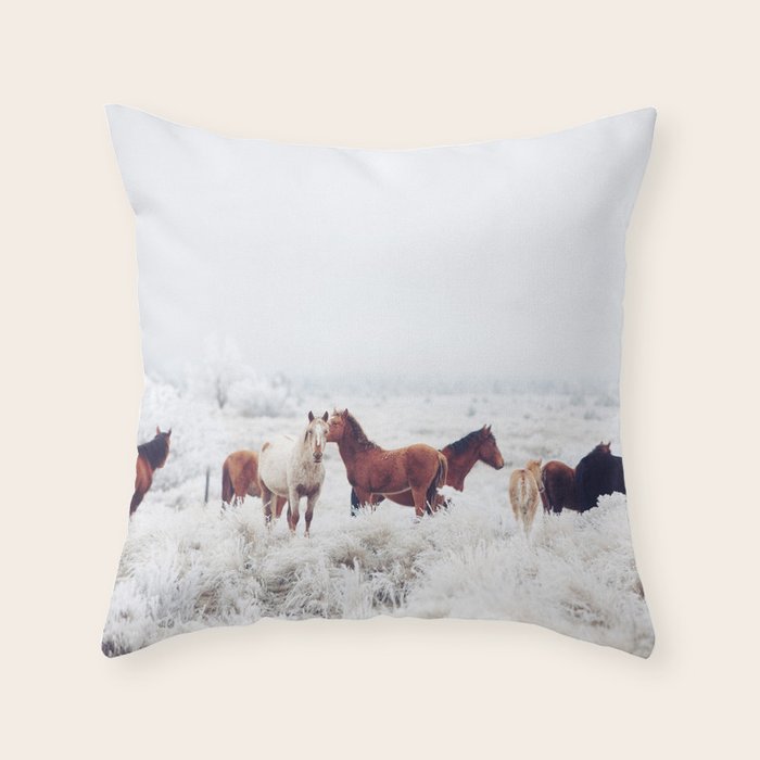 Winter Horseland Throw Pillow Gallery Image 6